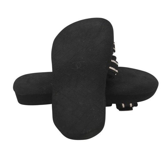 Chanel Slip On 35 Leather Slides Cc Dad Sandals CC-S0207P-C022 - Picture 8 of 11